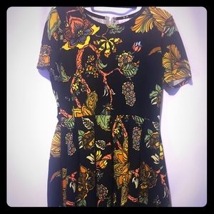 Lularoe Amelia Women’s Black Floral Dress Size XL
